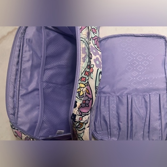 Vera Bradley Purple Paisley Blush and Brush Cosmetic Makeup Bag Double Sided - Picture 4 of 7